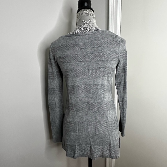 White House Black Market Women’s Tunic Small Striped Gray Textured. Boat Neck. - Picture 2 of 11